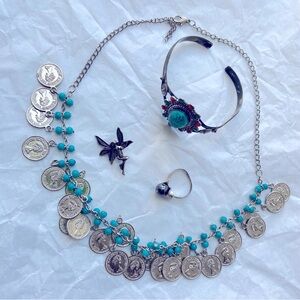 Bohemian jewelry Set includes a Coin Necklace